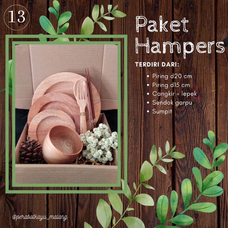 

Hampers / Kado Pernikahan/Ulang Tahun Parabot Kayu Peralatan Makan