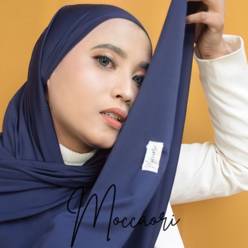 JERSEY PREMIUM IMPORT PASHMINA HANA 180x75/ 180cmx75cm/ Soft /Malaysia / Hijab No segitiga/No Kaos-Navy