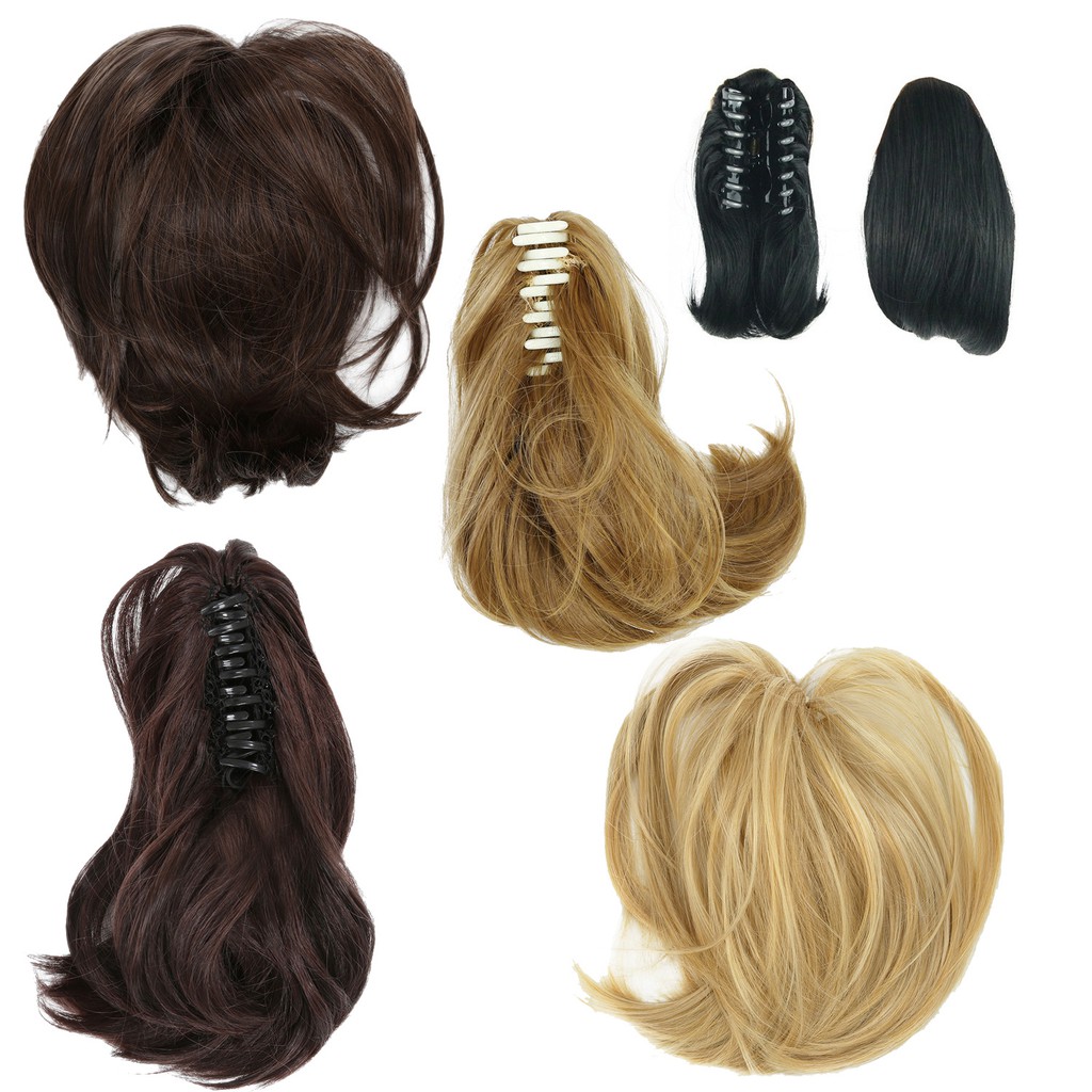 Short Ponytail Hair Extensions Synthetic Hair Wavy Claw Clip Hair