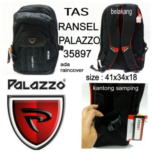 Tas sekolah palazzo 35897 tas ransel sekolah murah hitam