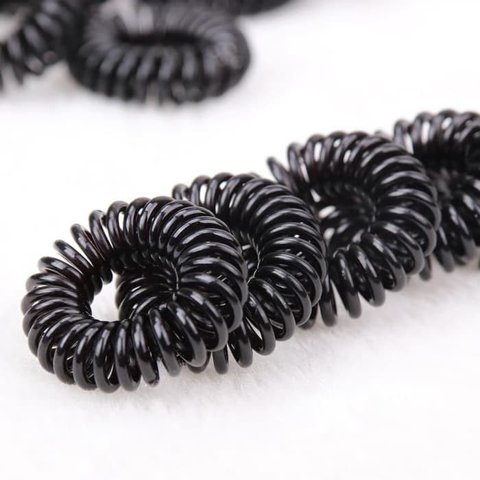 ASEMKAJKT -  KUNCIR SPIRAL KECIL HITAM/IKAT RAMBUT SPIRAL KECIL