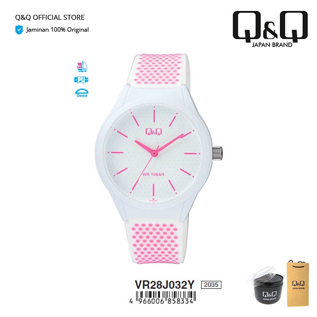 Q&Q QnQ QQ Jam Tangan Wanita Analog Karet - VR28 VR28J Tahan Air 10 BAR-1