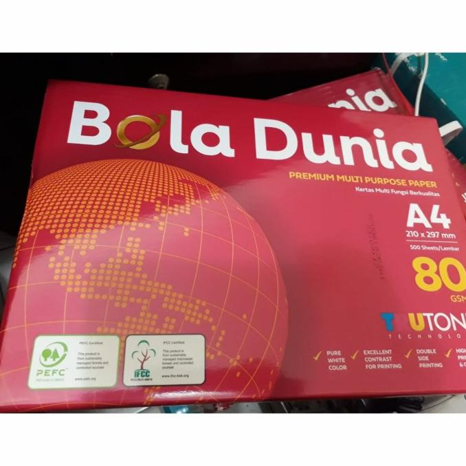 

best produk] Kertas hvs A4 80 gram bola dunia