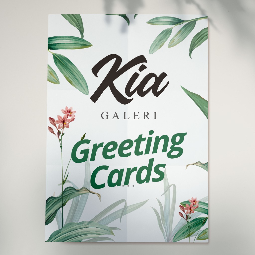 Cetak Kartu Ucapan / Greeting Card A6 - Bahan Tebal - Art Carton 260 Lam Doff, BW, Linen