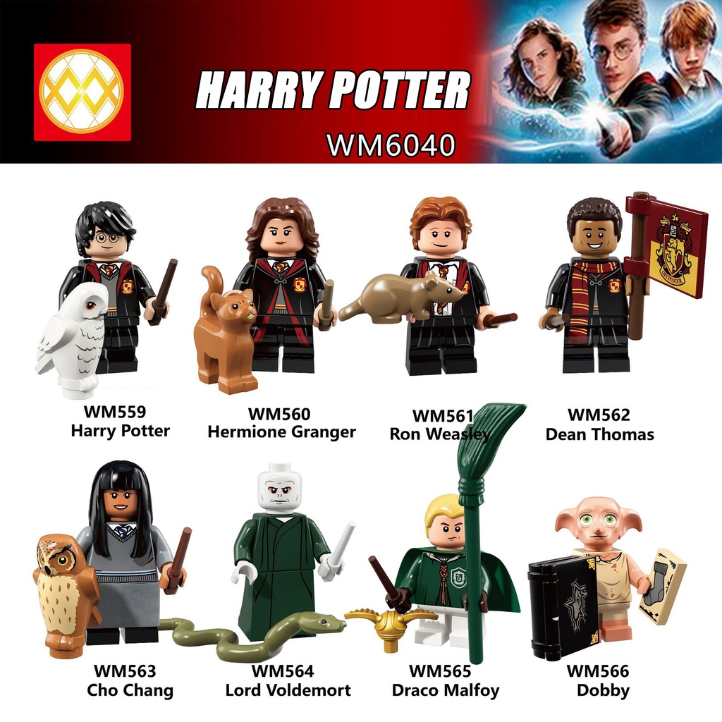 Mini Figure Harry Potter Hermione Granger Ron Weasley Dean Thomas Draco Malfoy WM6040