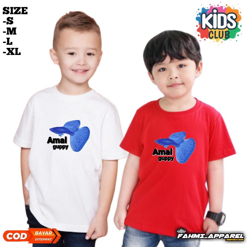 Kaos Distro Anak Ikan Hias Guppy Murah/Baju Anak Ikan Guppy Terbaru