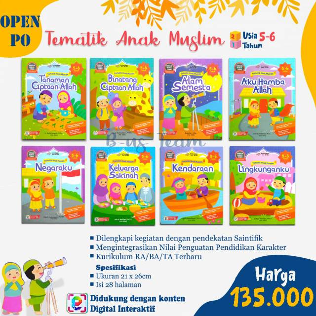 Paket Tematik Tk Anak Muslim 8 Buku Set Shopee Indonesia