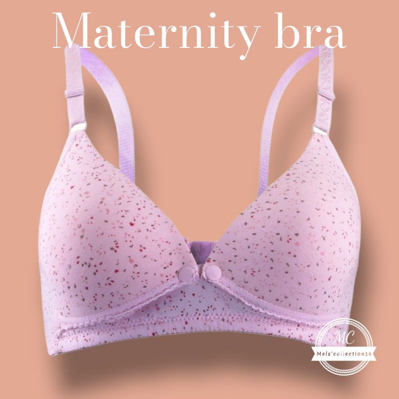 Bra menyusui busa tanpa kawat 923 bh menyusui bukaan depan maternity bra katun motif bintik - bintik