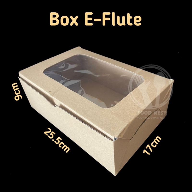 BOX KARDUS E-FLUTE COKLAT UNTUK PACKAGING OLSHOP SOVENIR SOUVENIR KOTAK KUE CUPCAKE CAKE HAMPERS