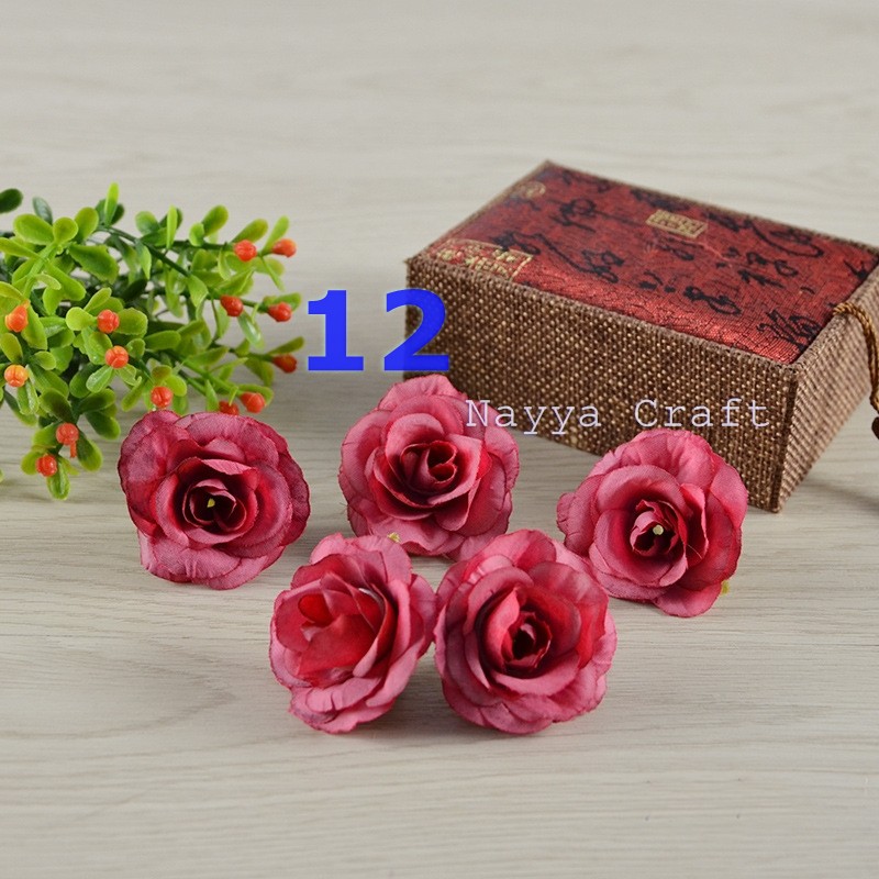 Kepala bunga mawar peony kelopak bunga artificial kecil hiasan dekorasi mahar craft-12