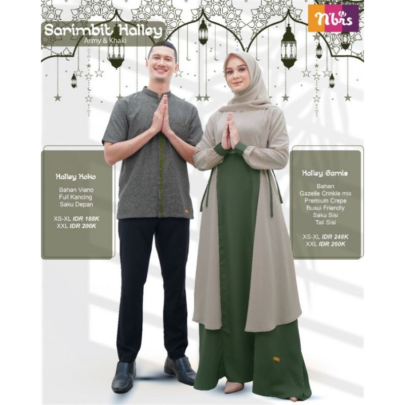 (airasfashop) gamis sarimbit halley kheki nibras