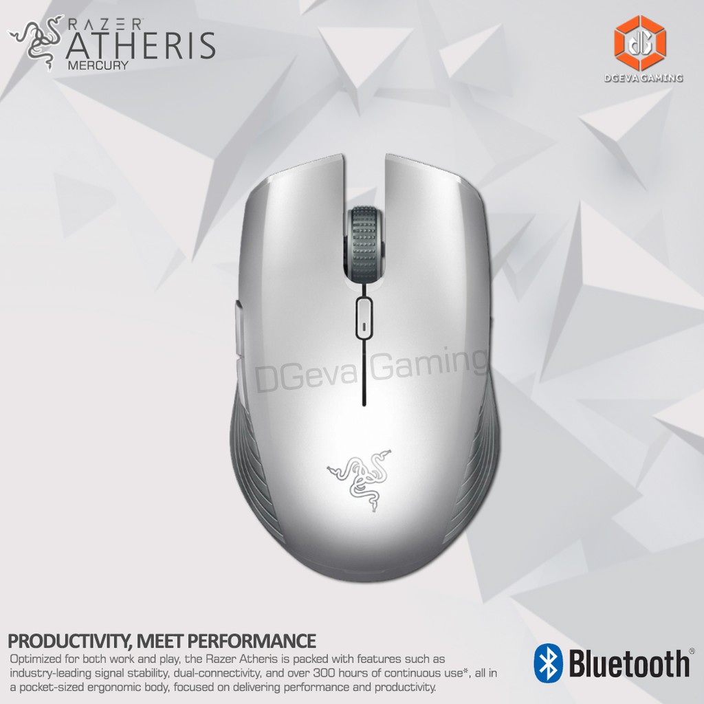 Razer Atheris Mercury White Ambidextrous Wireless Gaming Mouse