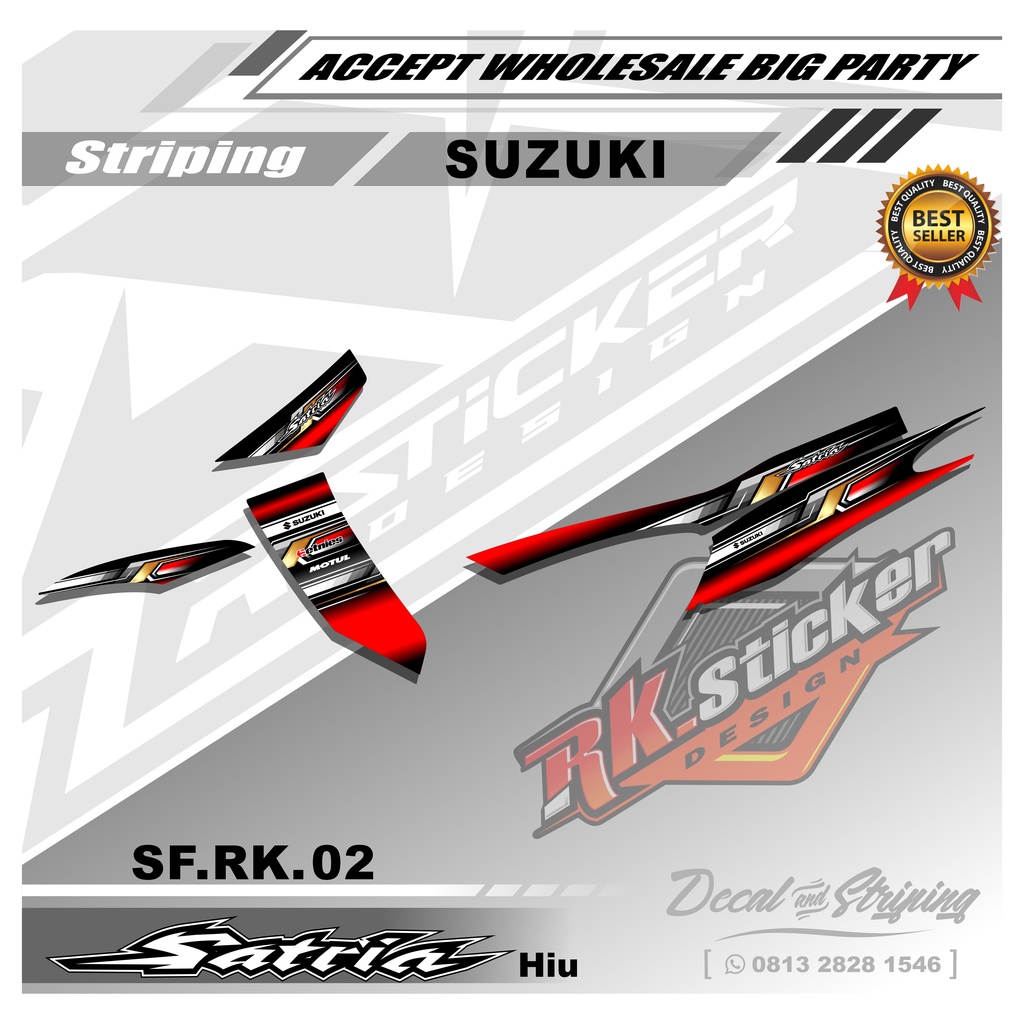Sticker Striping SATRIA HIU - Stiker Striping Variasi SATRIA HIU Desain Racing Rk-02