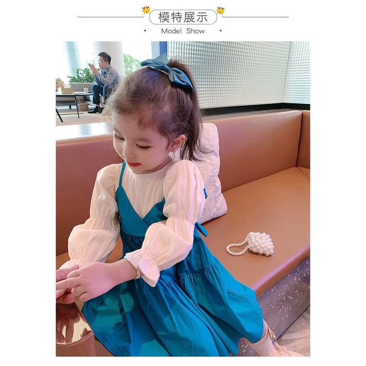 Dress Anak Perempuan Korean Lengan Panjang Gaun Putri Gaun Gadis