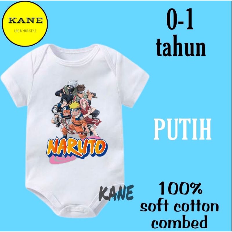 Kaos baju bayi jumper baby kids pendek NARUTO BORUTO Anime jepang manga otaku kartun logo tulisan us