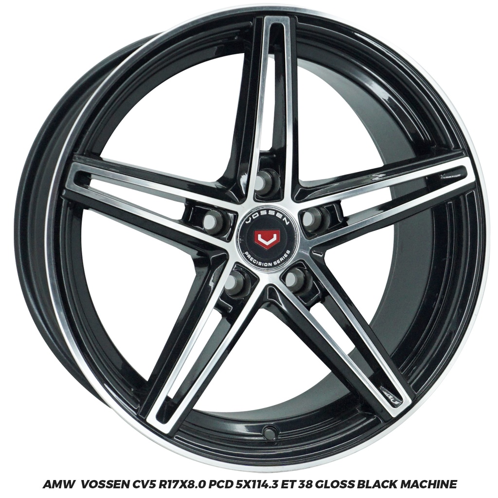Velg Mobil Vossen CV5 Ring 17x8.0 Pcd 5x114.3 ET 38 Gloss Black Machine