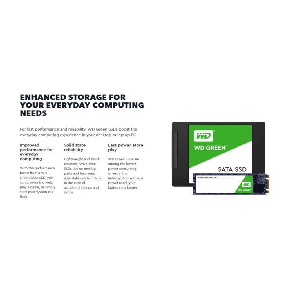 SSD WD Green 120GB 240GB 480GB SATA 3 2.5 inch Original