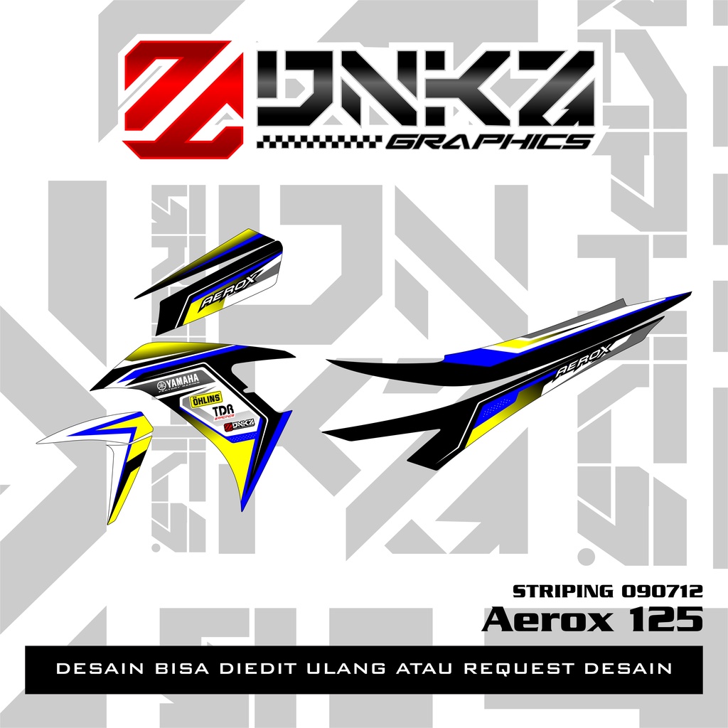 Stiker Aerox 125 Decal Striping Aerox 125 Premium Racing 090712