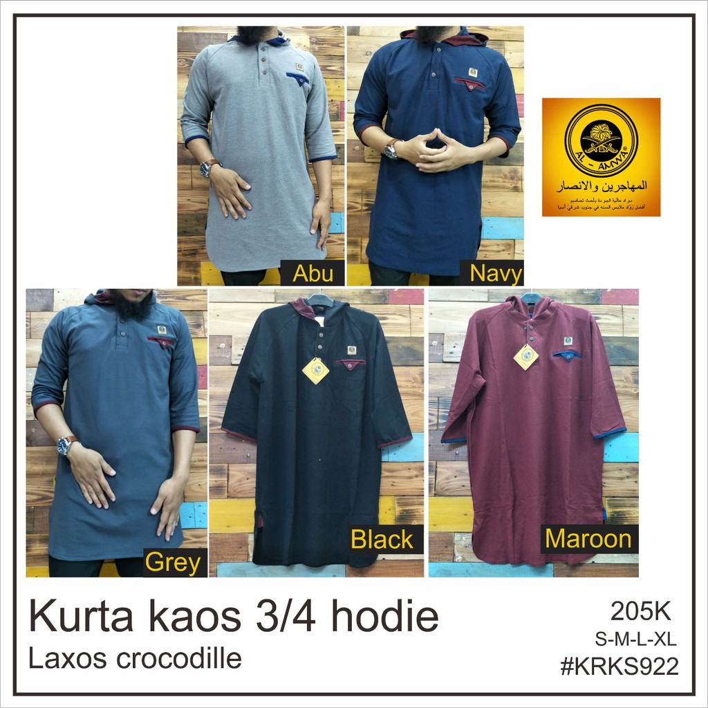 Kurta Hoodie Kaos Pria Muslim