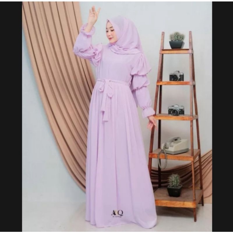 Qaisha Maxy Dress/ Gamis Shakila Super Ellegant/ Gamis Busui Terbaru/ Busana Muslimah Kekinian/ Maxy Dress 3 Umpak