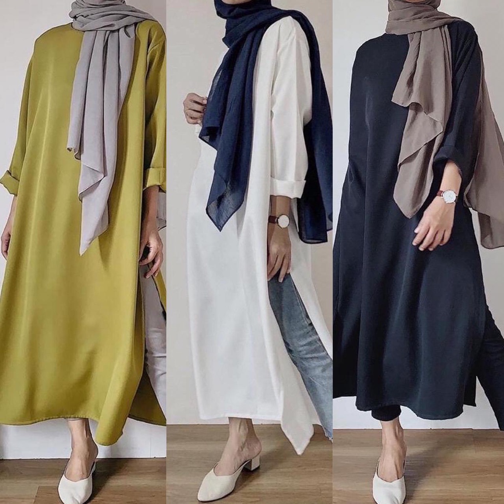 grosir_solo || FIYA LONG DRESS MOORA LONG TUNIK || LORA LONG TUNIK Mora Polos Fiya Shelby wolfish