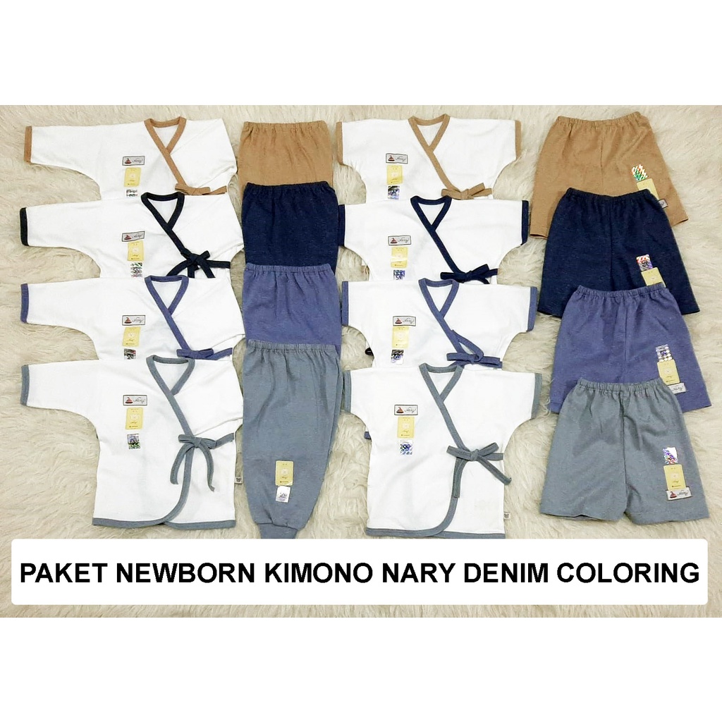 PAKET NEWBORN KIMONO NARY EARTH TONE 0-3 BULAN - PERLENGKAPAN BAYI PIYAMA BABY BAJU TIDUR ANAK