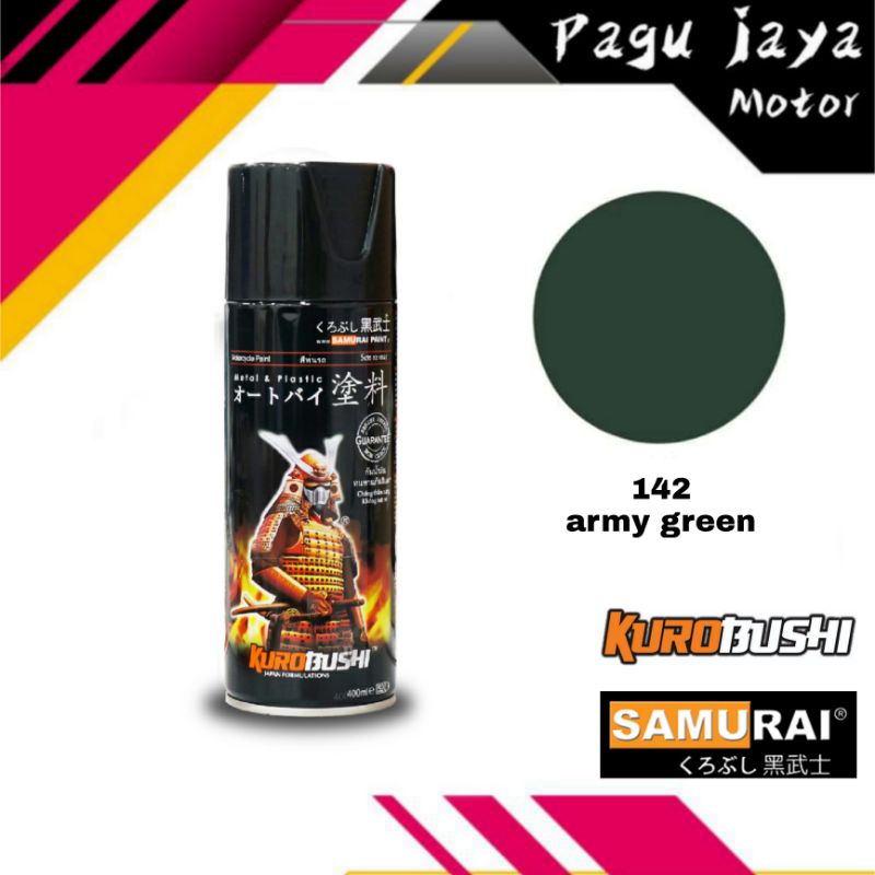 samurai paint army green hijau tentara 142 cat semprot spray pilox pilok pylox