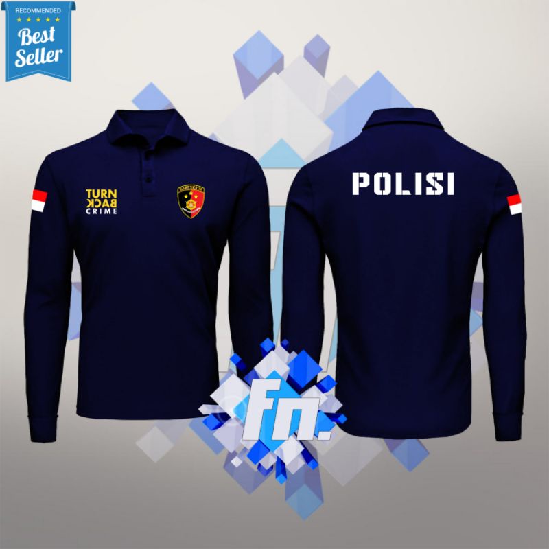 KAOS POLO SHIRT KERAH PANJANG POLISI RESERSE RESKRIM TURN BACK CRIME