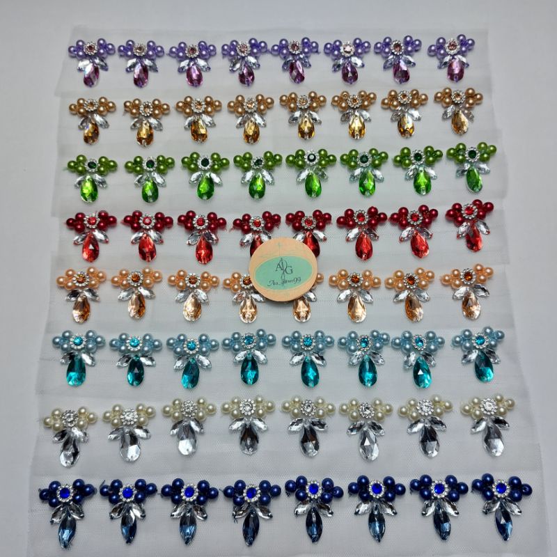 payet rangkai mutiara || payet rangkai diamon sewaroski permata || mute aksesoris busana wanita