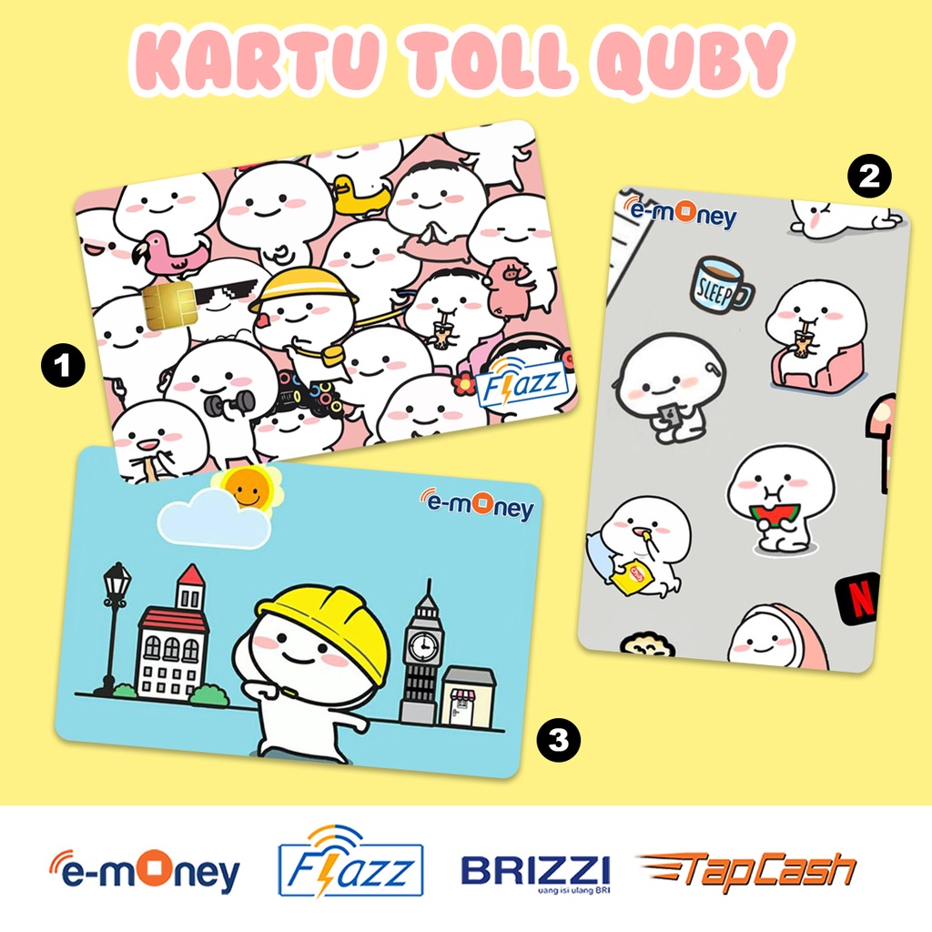 Kartu EToll Emoney Flazz Gen2 Brizzi Tapcash Lucu Custom Pentol Truz E Card toll