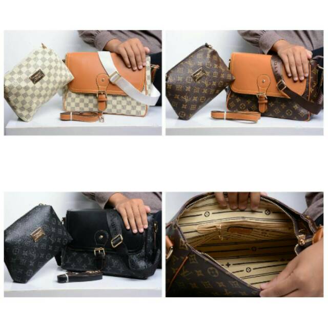 Promo Weekend 170rb 
LV Selempang 348091# set 2in1 azure, mono brown, mono black