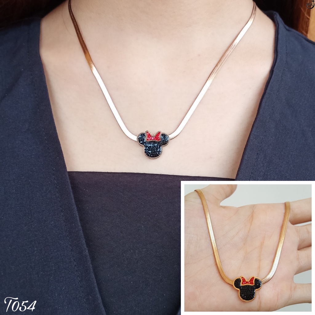 PGX Kalung Titanium Wanita Anti Karat Aksesoris Fashion Perhiasan Premium - T054