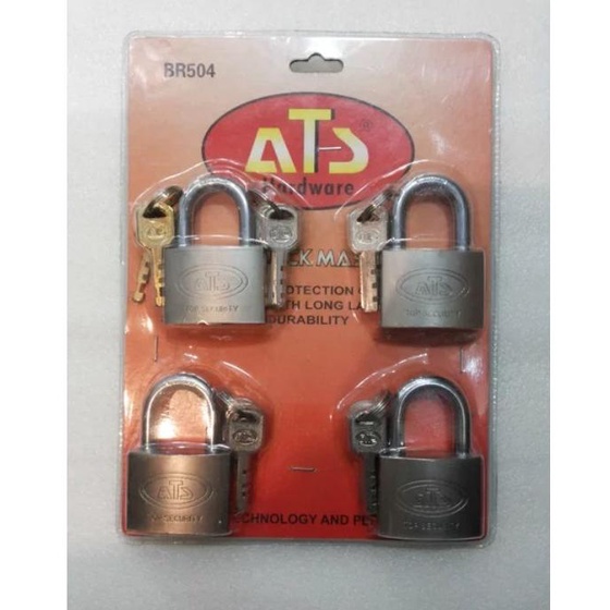 ] ATS Gembok SET Isi 4 pcs 50 mm Gembok Pagar toko Master key set rumah