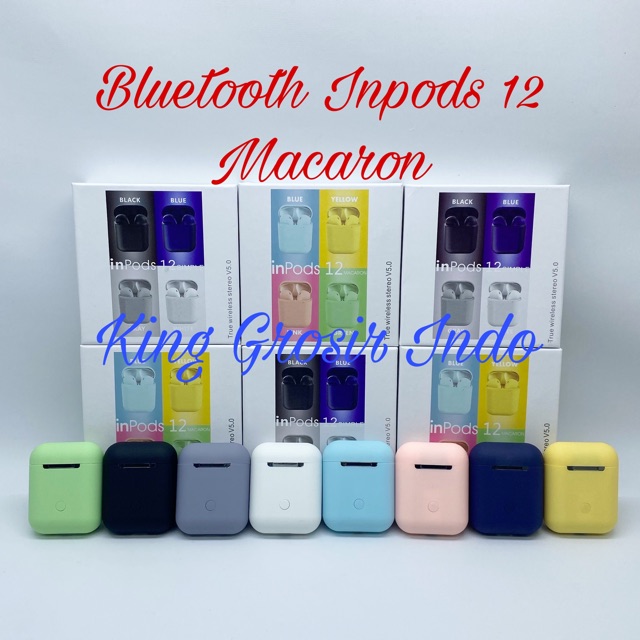 Inpods 12 Macaron Headset Bluetooth i12 TWS Warna Macaron Wireless Earphone Inpods 12 Macaron