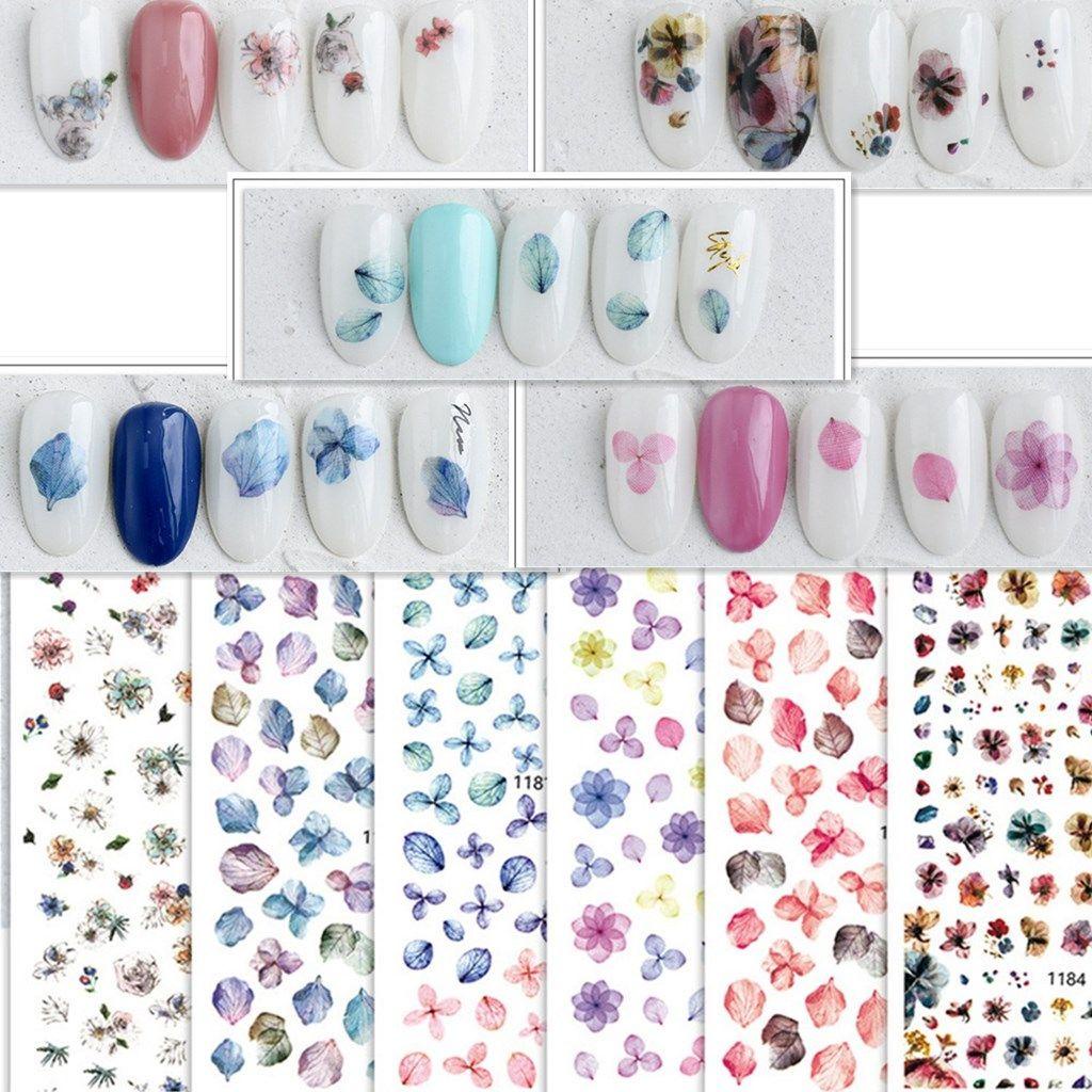 R-flower Nail Art Stickers Acrylic 3D DIY Aksesoris Perekat Diri