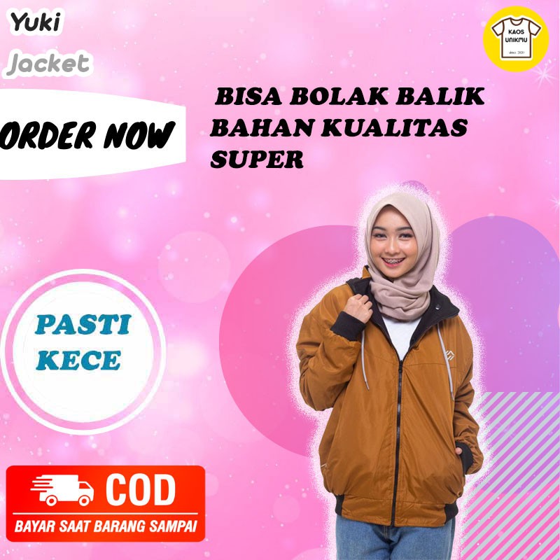 JAKET FASHION WANITA BOLAK BALIK JAKET YUKI HODIE WANITA DISTRO TERBARU KAOSUNIKMU KEREN KEKINIAN