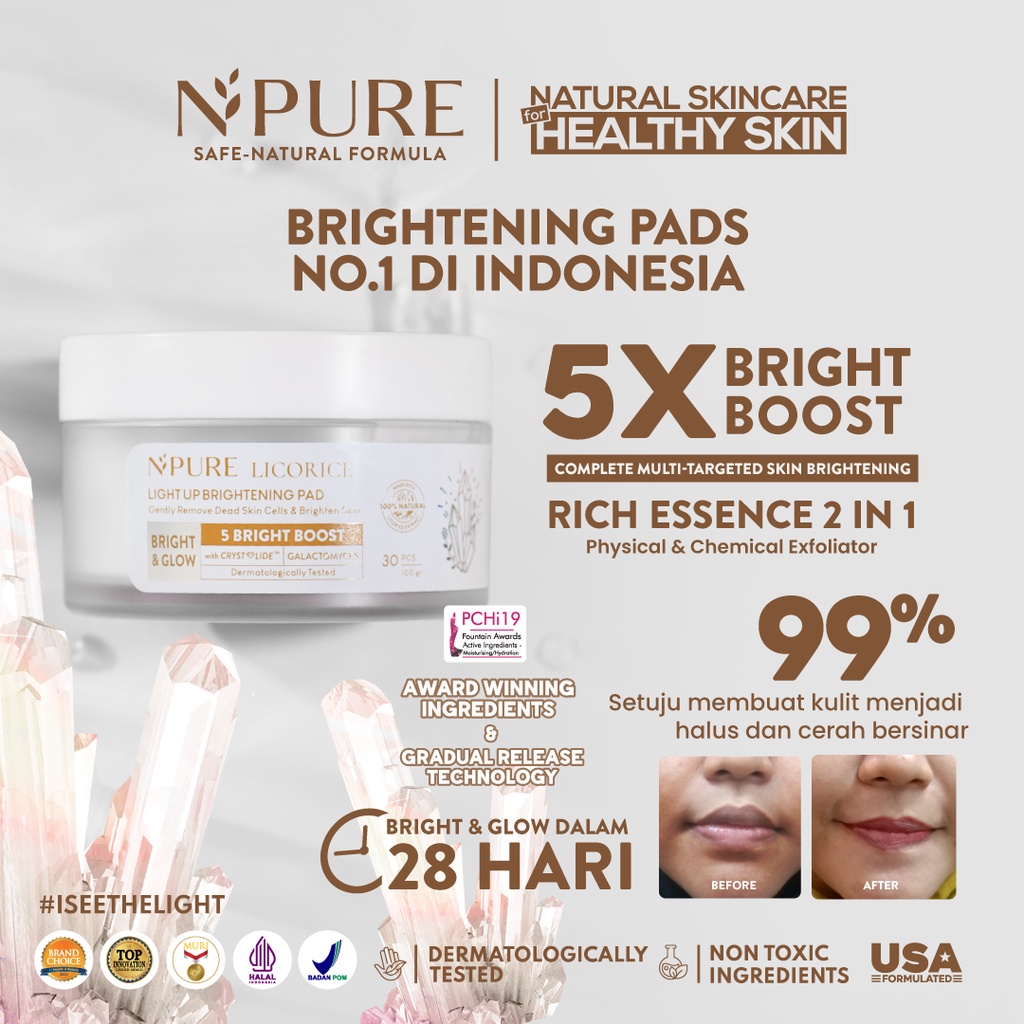 READY NPURE LICORICE LIGHT UP BRIGHTENING PAD [NPURE LICORICE CL PAD]