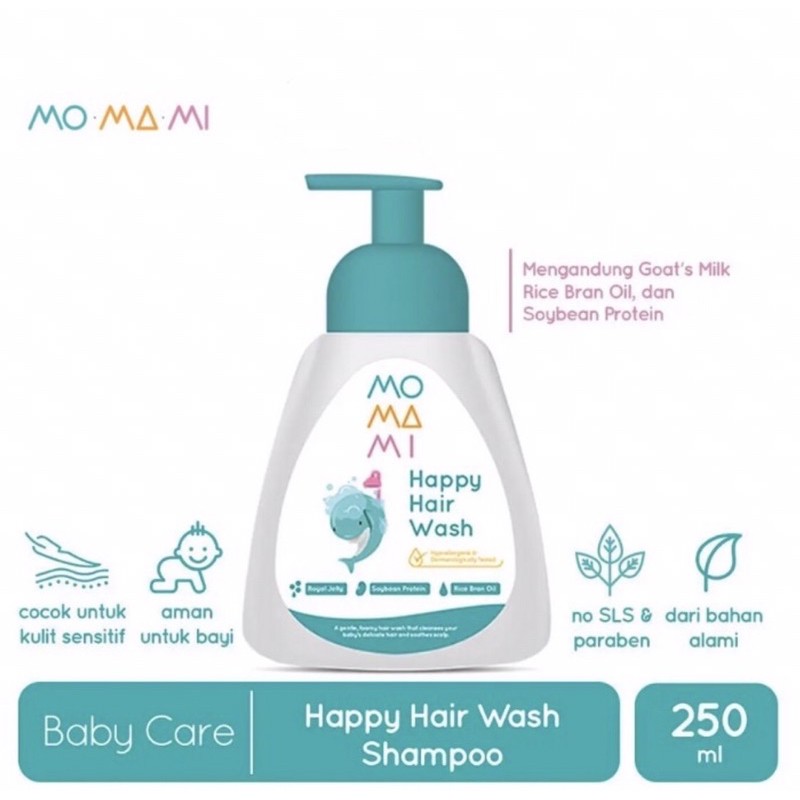 Momami Happy Hair Wash 250ml - Shampo Bayi 250ml