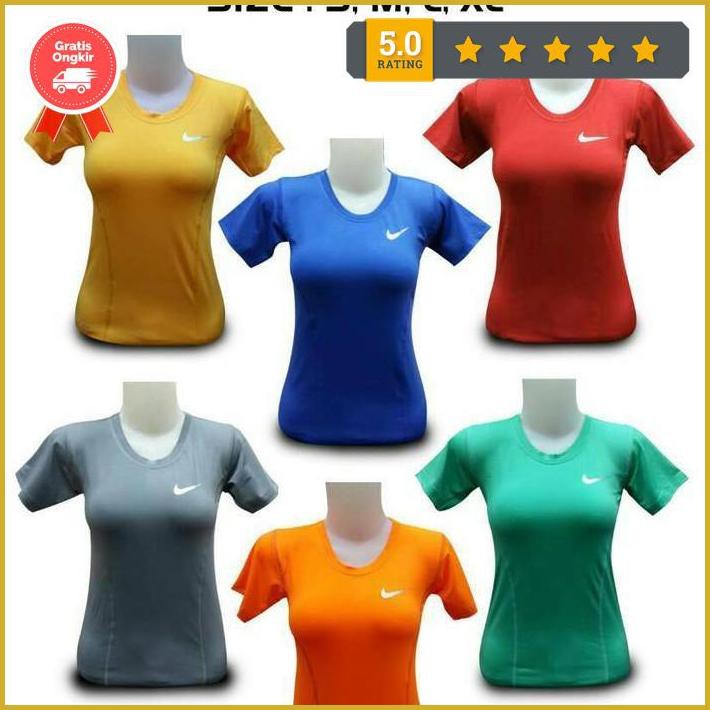 Kaos Baju Manset Wanita Nike Fitnes Gym Yoga Zumba Senam Renang Lari Premium