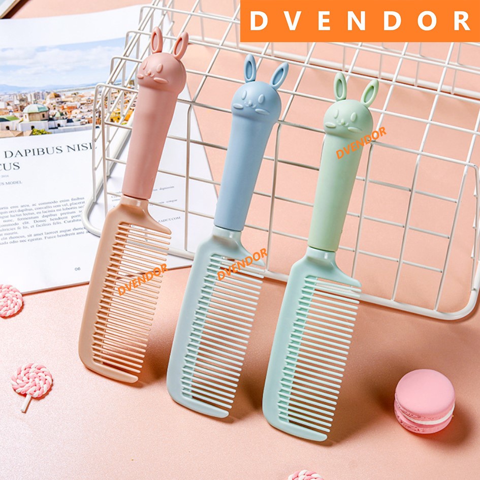 SISIR RAMBUT ANTI KUSUT PLASTIK KARTUN LUCU PASTEL HAIR COMB DEWASA ANAK HAIR BRUSH TRAVEL COMB