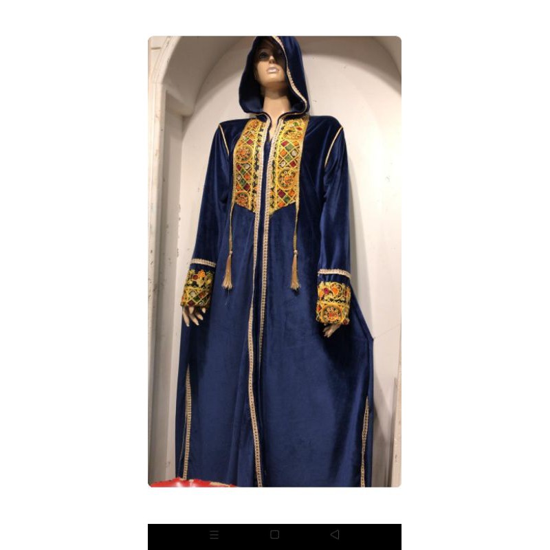 Jalabiya Velvet Mesir Navy
