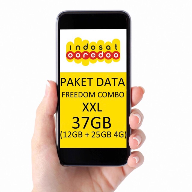 INDOSAT FREEDOM COMBO XXL UNLIMITED 37GB 12GB + 25GB (4G) INTERNET ELEKTRIK/INJEC