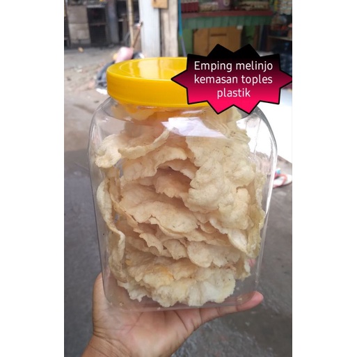 

EMPING MELINJO MATANG kemasan toples plastik. tipis dan renyah