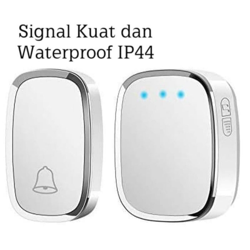 Bel Rumah Wireless Door Bell Waterproof Pintu 1 Receiver