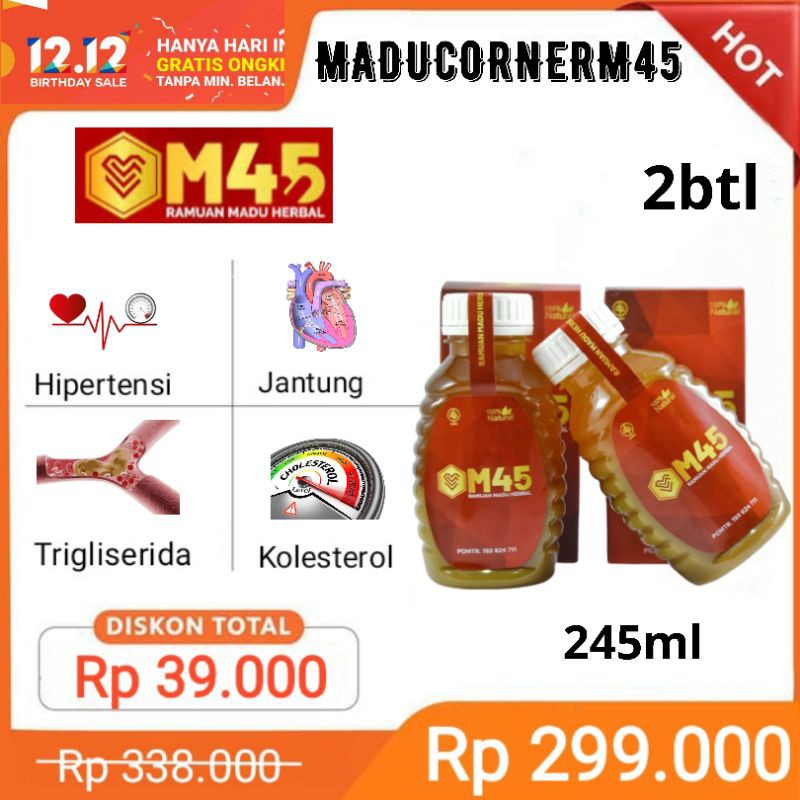

M45 Obat herbal trigliserida lemak darah jantung berdebar nyeri dada kiri sesak nafas ampuh original