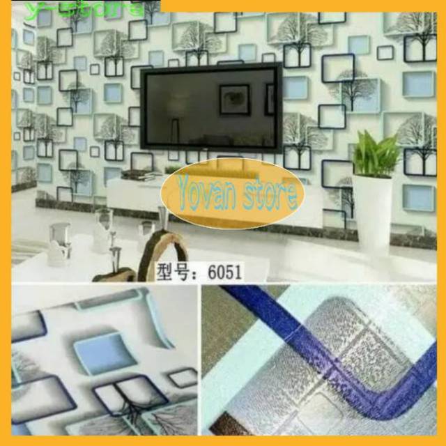 Walpaper dinding 3D biru / WALLPAPER / WALPAPER  wallpaper 3D biru