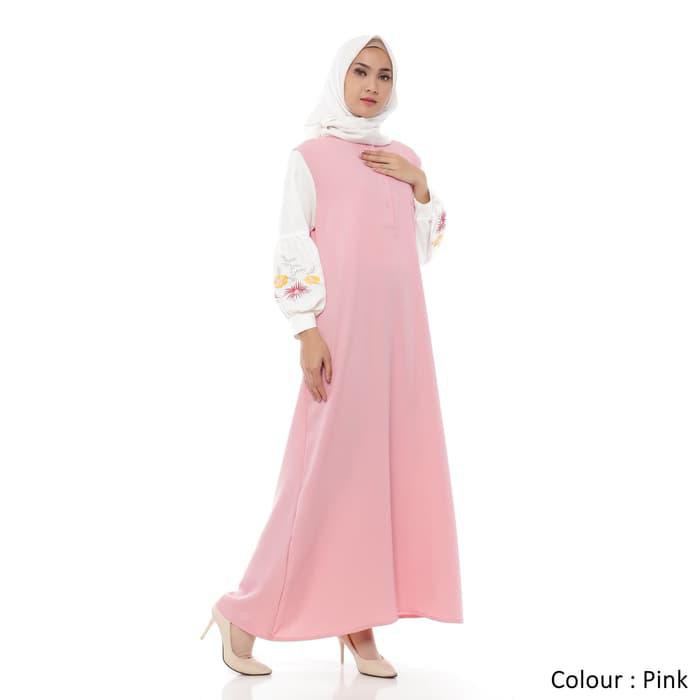 Dilla ID Tazkia Gamis Wanita Original | Marisa Bordir | Dress Muslim | Tazkia Hijab - Mocca