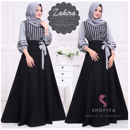Baju Gamis Balotelli Wanita Muslim Terbaru Zahira Dress Terbaru 2022