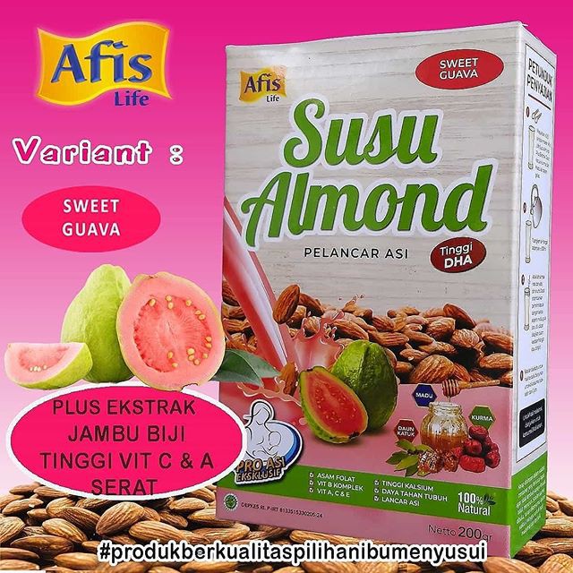 Afis Life Susu Almond Pelancar Asi - 200gr (Tersedia varian rasa)