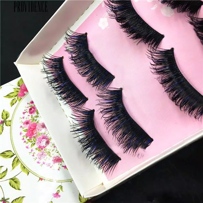 CLEARANCE SALE - BMS0003 - 5 Pasang Bulu Mata Atas Fake Eyelash Dengan Aksen Warna Biru